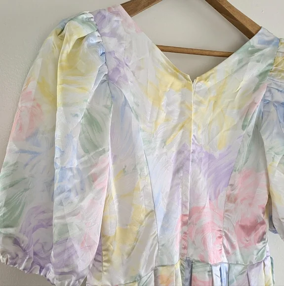 Handmade OOAK Vintage Floral Pastel Impressionist Maxi Dress - Picture 14 of 15